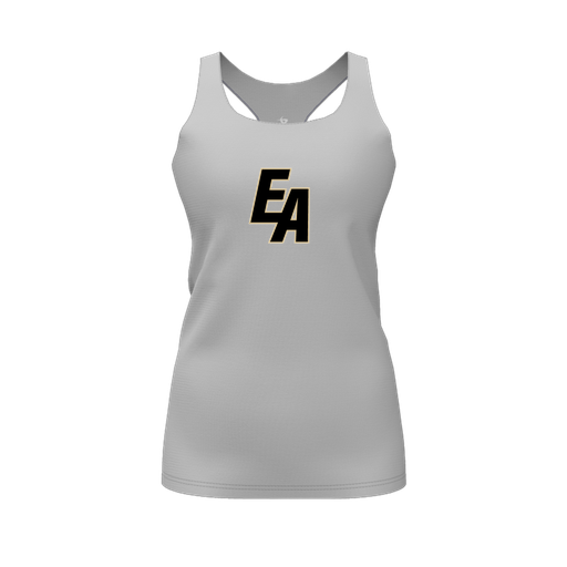 [CUS-DFW-RCBK-PER-GRY-FYS-LOGO3] Racerback Tank Top (Female Youth S, Gray, Logo 3)