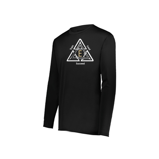 [222823.080.S-LOGO1] Youth LS Smooth Sport Shirt (Youth S, Black, Logo 1)