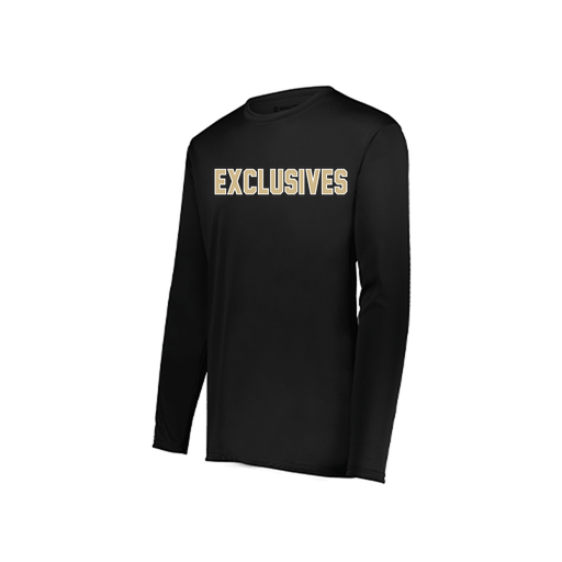 [222823.080.S-LOGO2] Youth LS Smooth Sport Shirt (Youth S, Black, Logo 2)