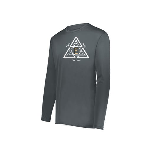 [222823.059.S-LOGO1] Youth LS Smooth Sport Shirt (Youth S, Gray, Logo 1)